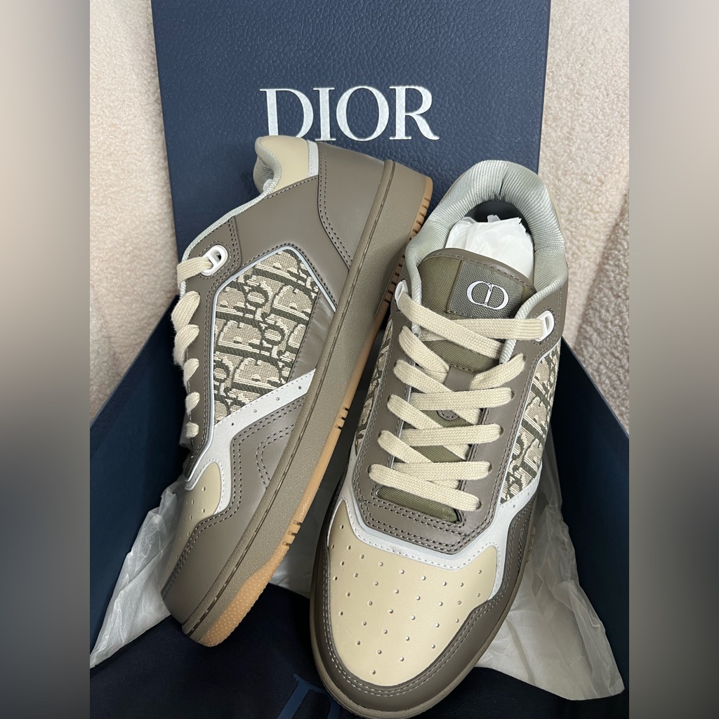 Dior B27 Sneakers BeigeDark Green Size 43 Brand New Full Set